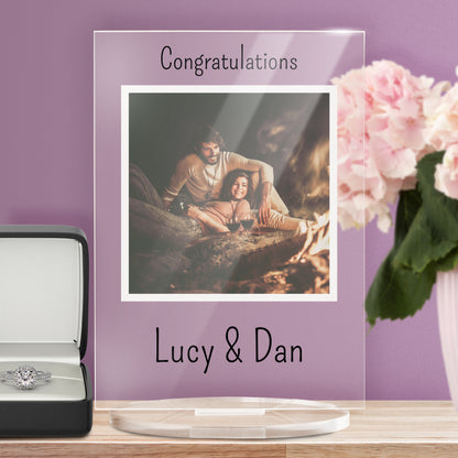 Personalised Square Photo Upload Plaque - Memorial - 140mm X 100mm