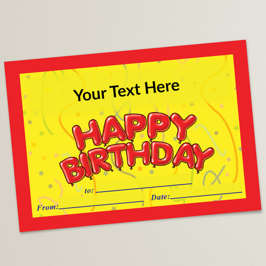 Personalised Happy Birthday Certificate - A5