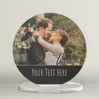 Personalised Love Photo Upload Circle Plaque - Memorial - 100mm