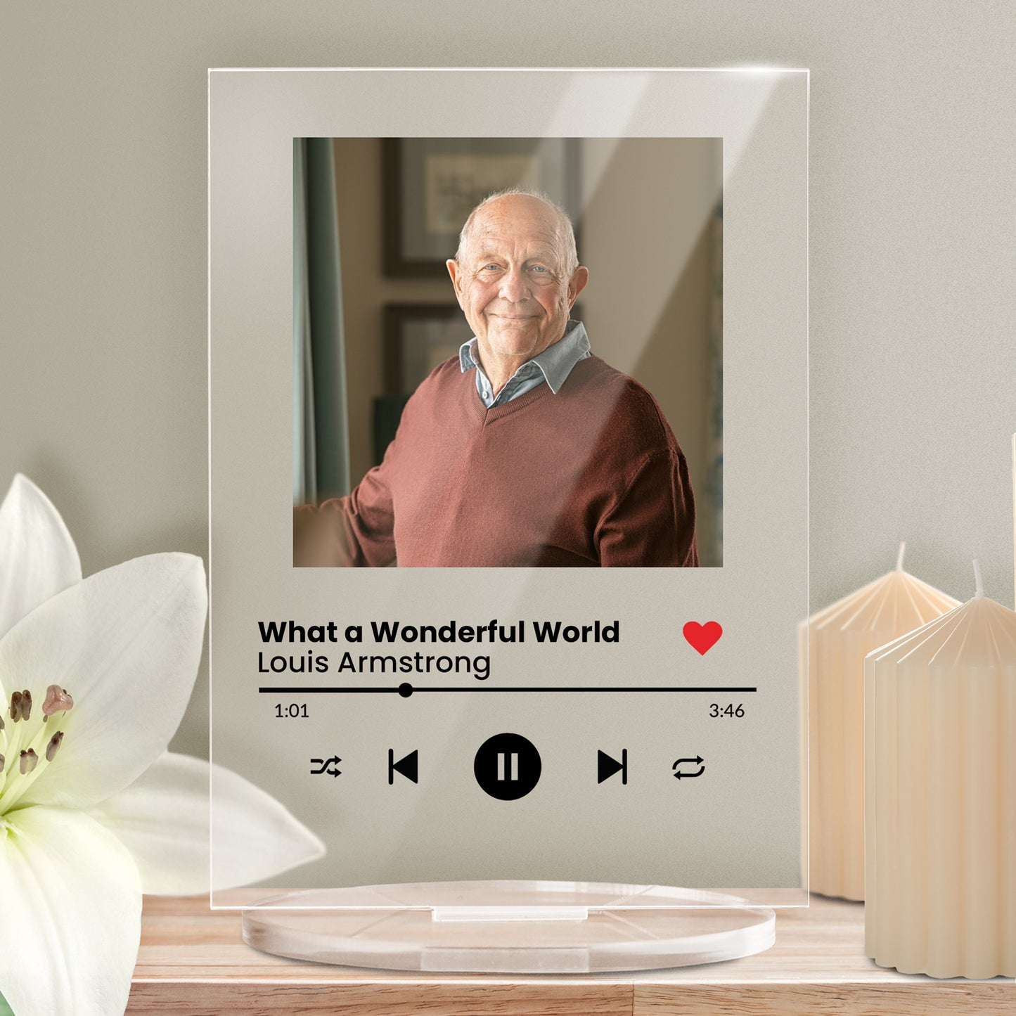 Personalised Music Photo Upload Plaque - Birthday - 140mm X 100mm