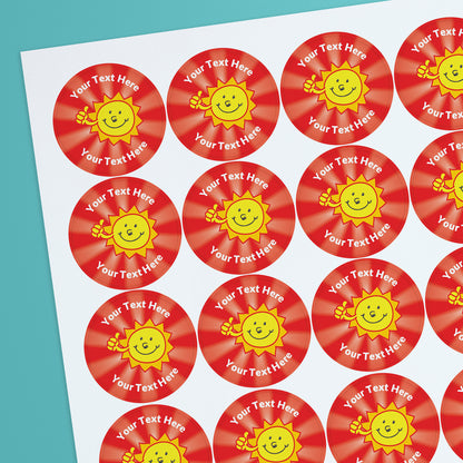35 Personalised Sunshine Stickers - 37mm