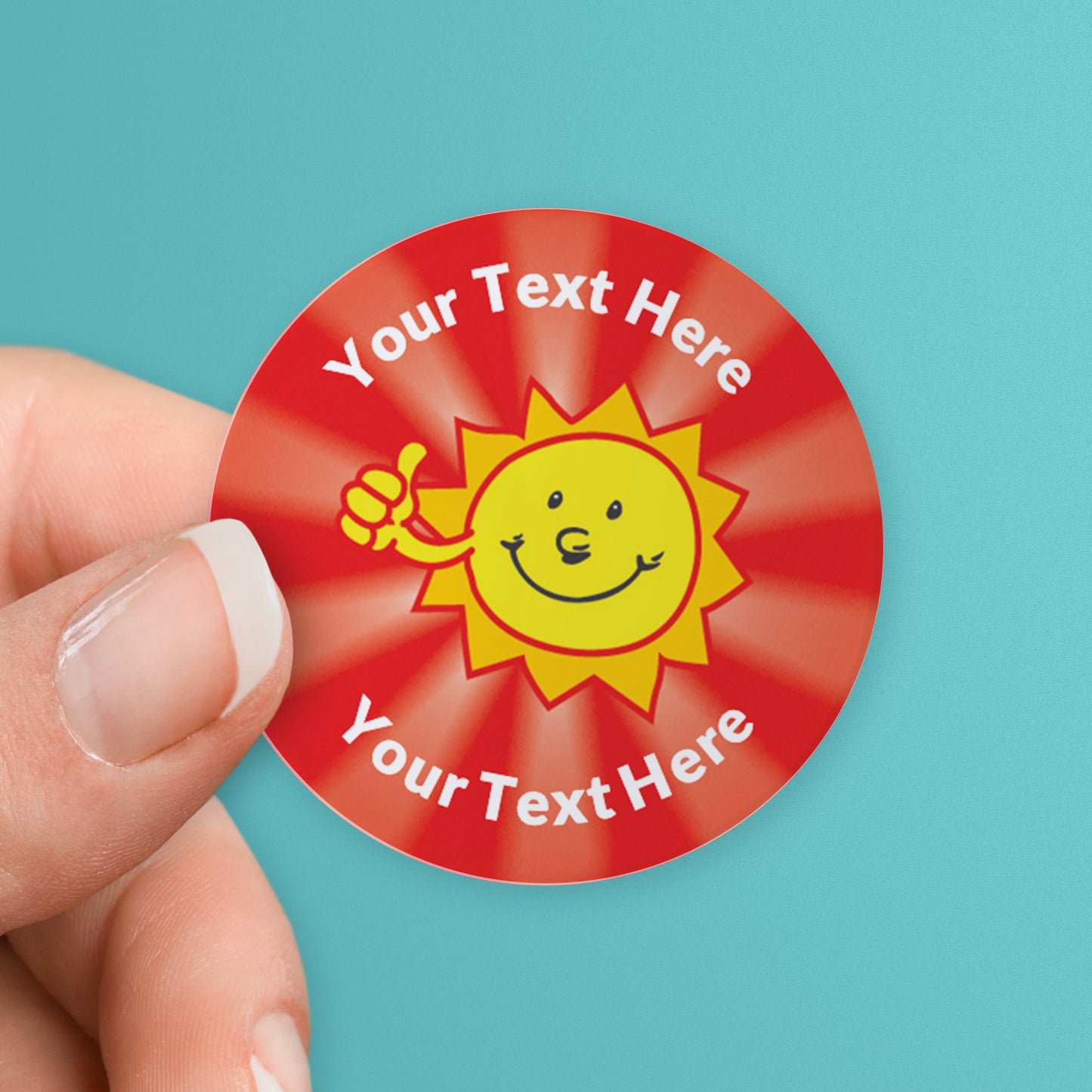 35 Personalised Sunshine Stickers - 37mm
