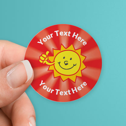 35 Personalised Sunshine Stickers - 37mm