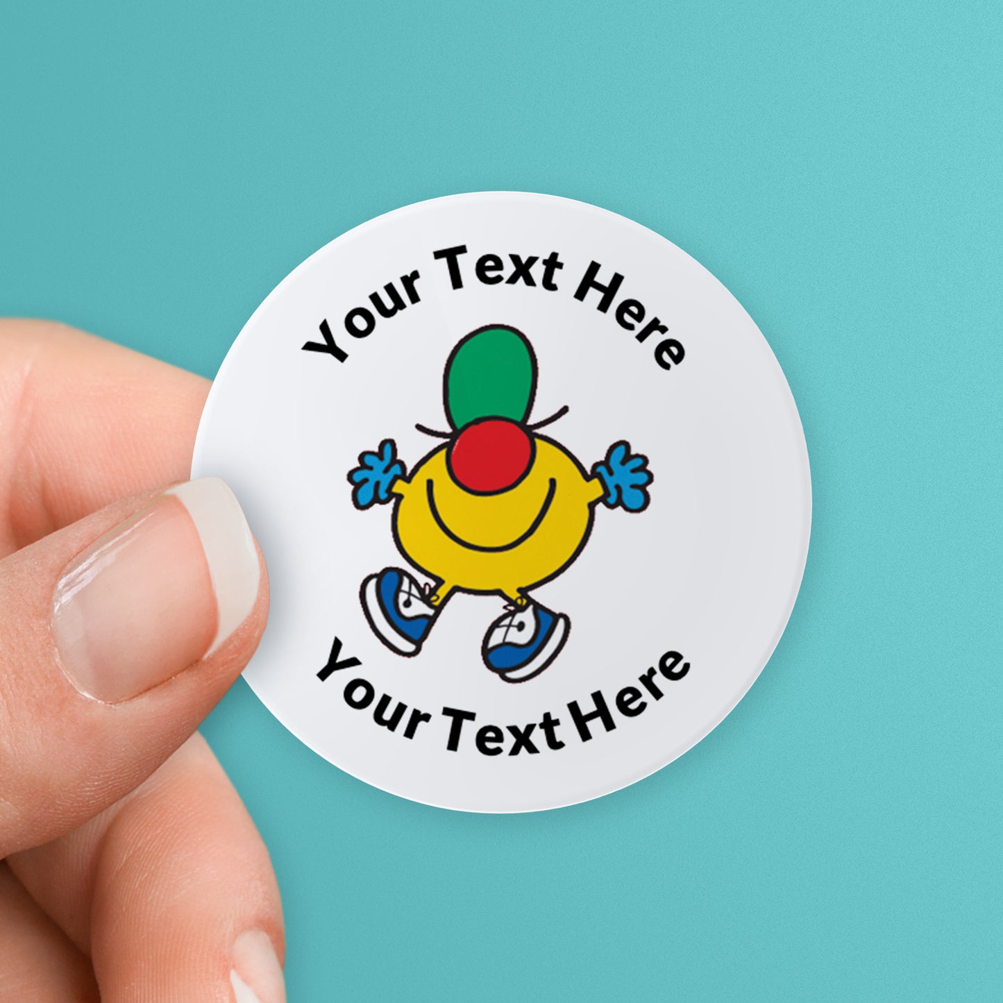 35 Personalised Mr Funny Stickers - 37mm