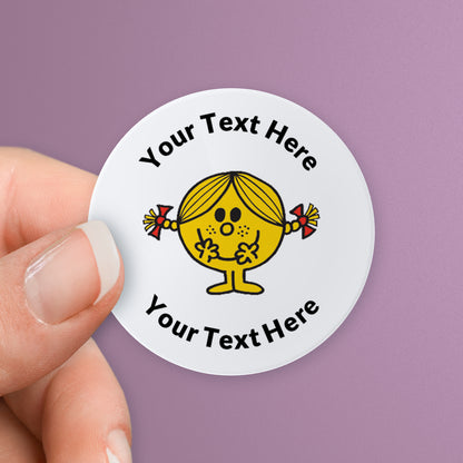 35 Personalised Little Miss Sunshine Stickers - 37mm