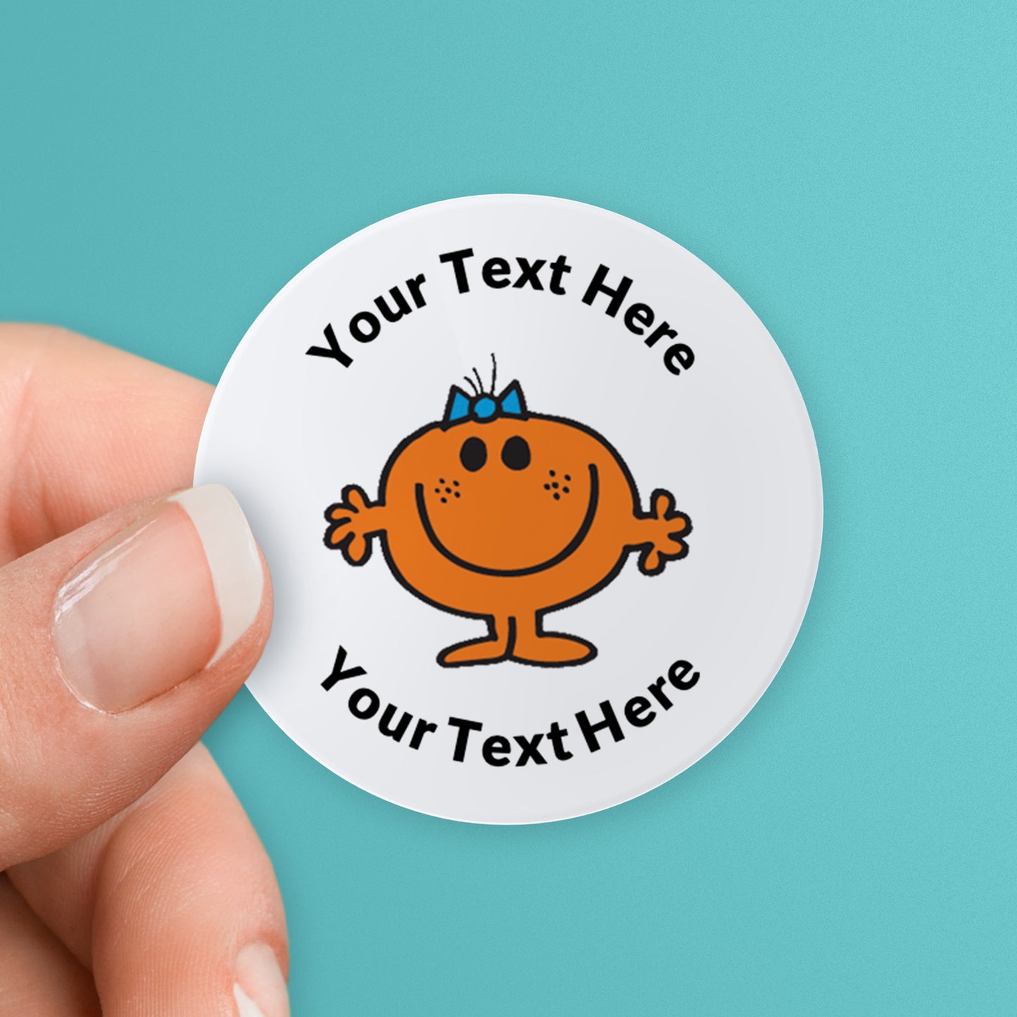 35 Personalised Little Miss Fun Stickers - 37mm