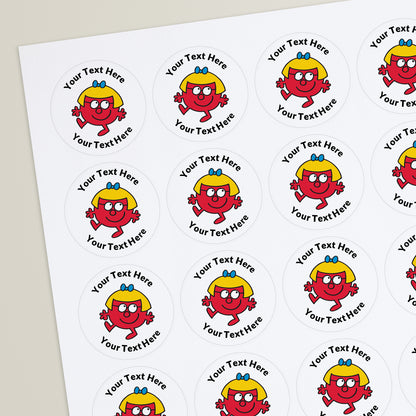 35 Personalised Little Miss Contrary Stickers - 37mm