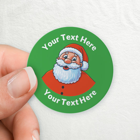 35 Personalised Santa Stickers - 37mm