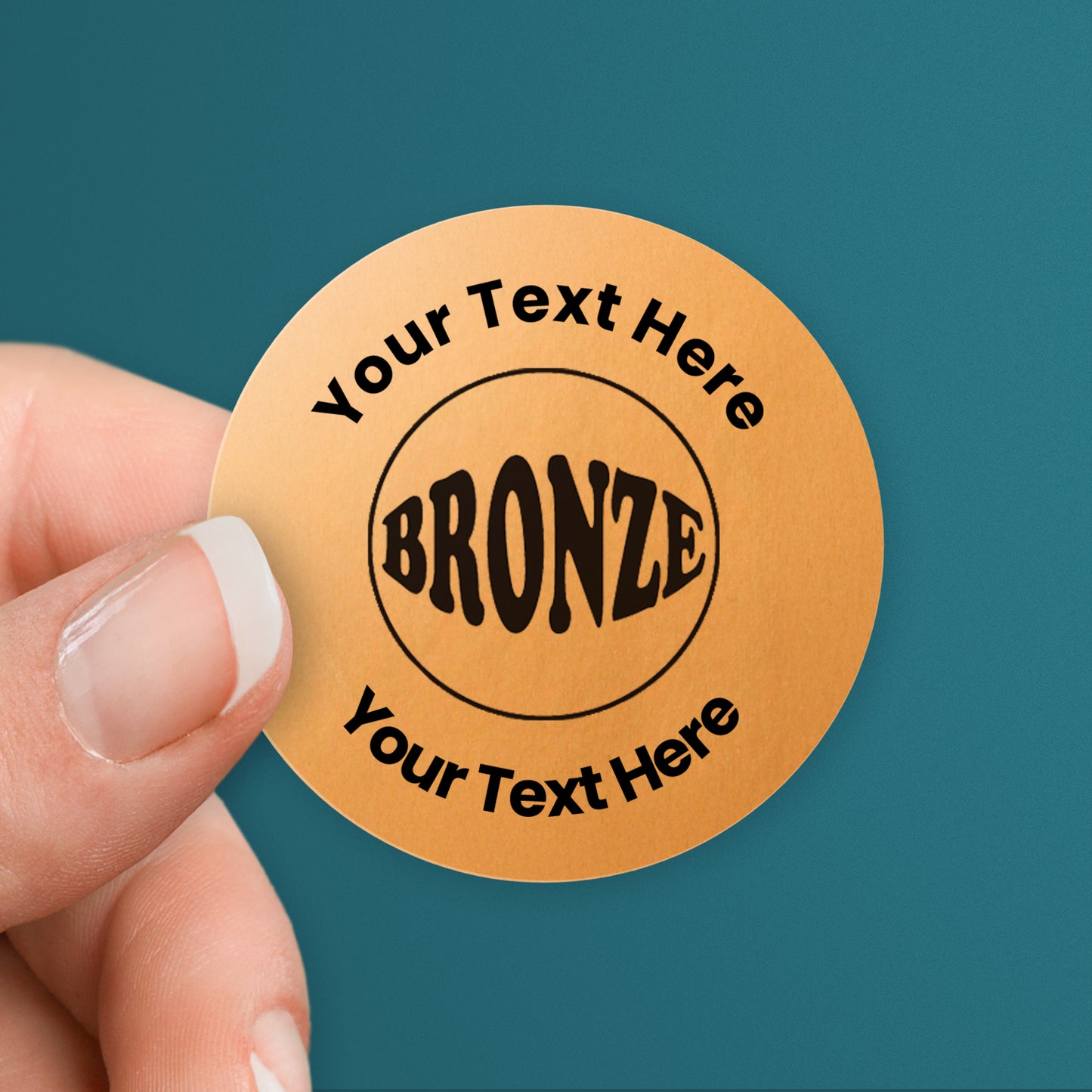 Personalised Metallic Bronze Stickers - 37mm