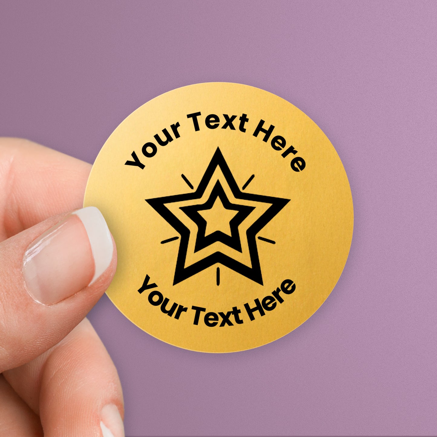 Personalised Metallic Gold Star Stickers - 37mm