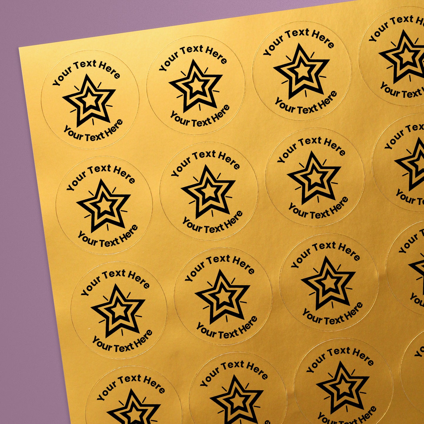 Personalised Metallic Gold Star Stickers - 37mm