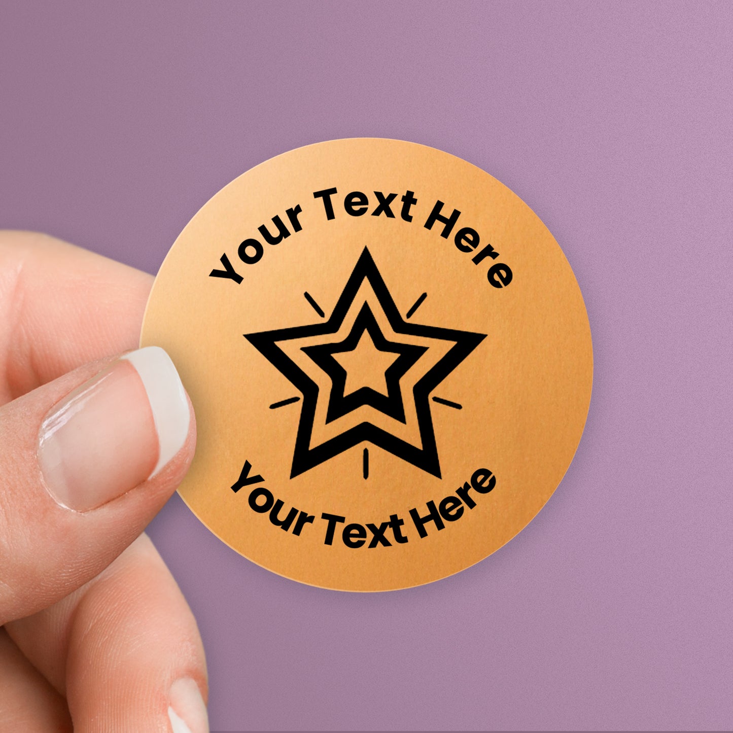 Personalised Metallic Bronze Star Stickers - 37mm