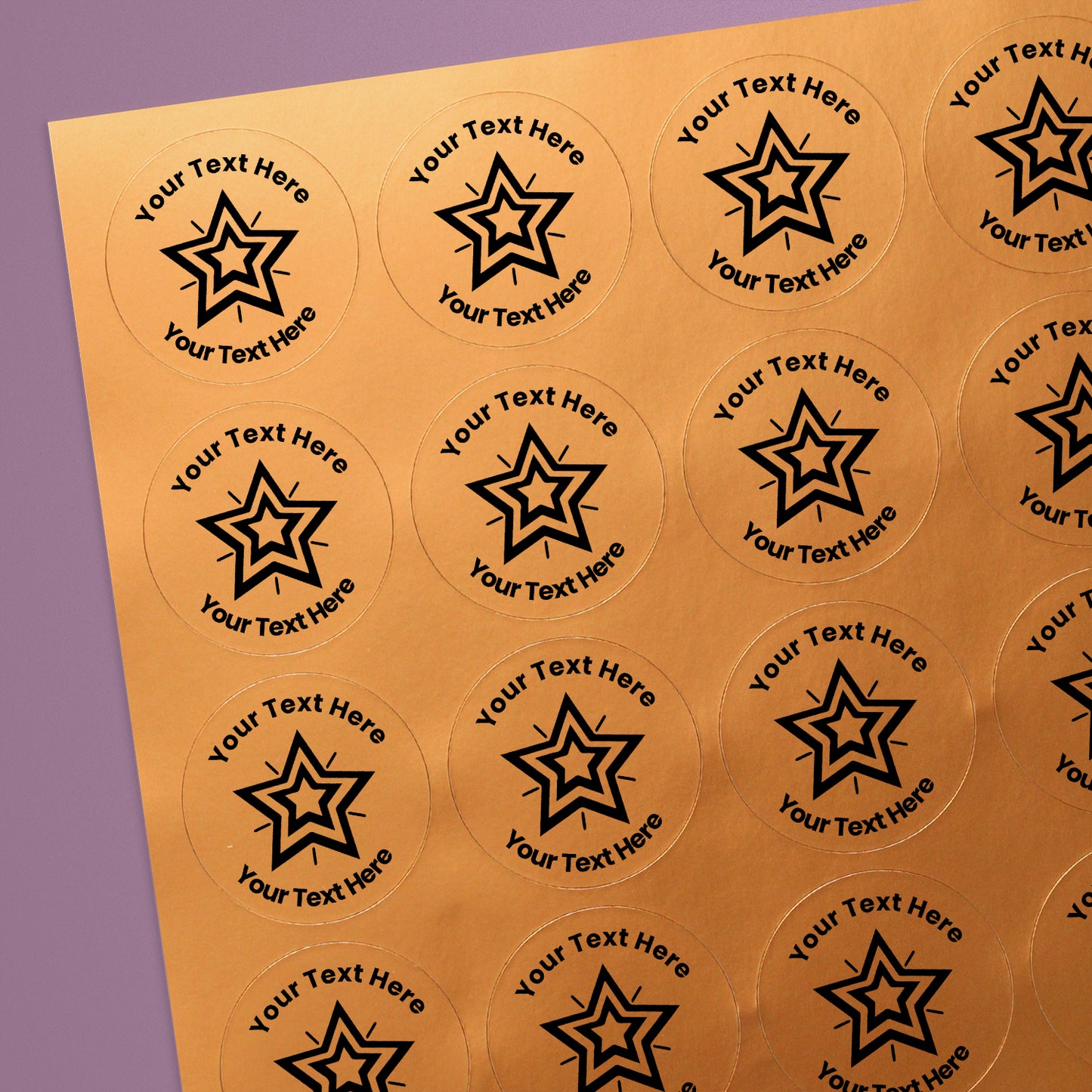 Personalised Metallic Bronze Star Stickers - 37mm