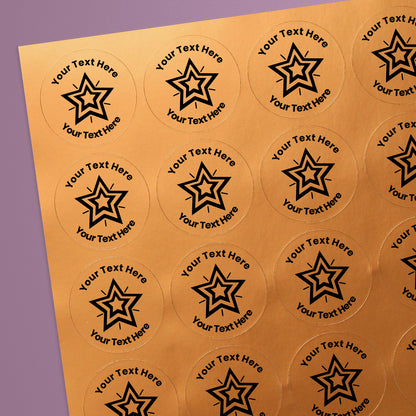 Personalised Metallic Bronze Star Stickers - 37mm