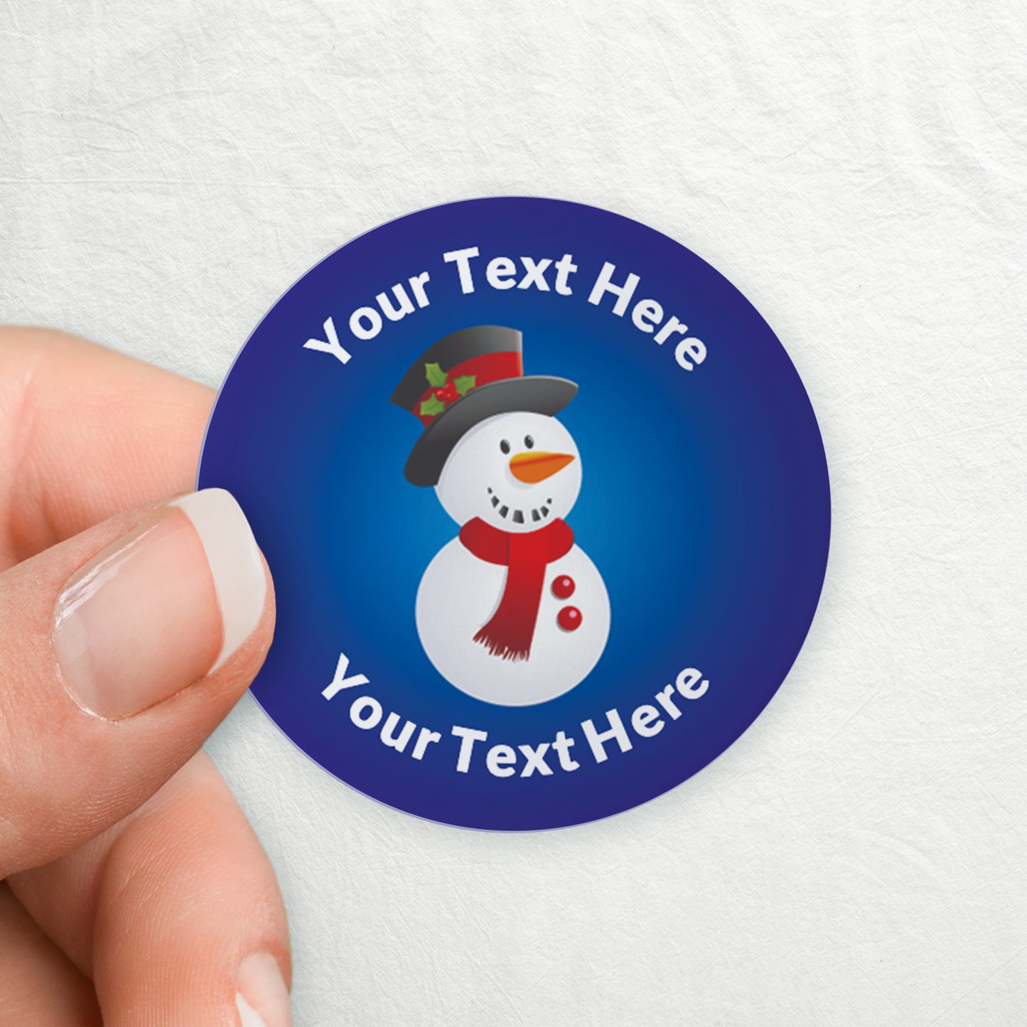 35 Personalised Snowman Stickers - 37mm