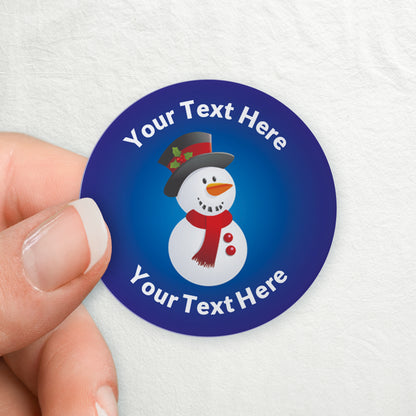 35 Personalised Snowman Stickers - 37mm
