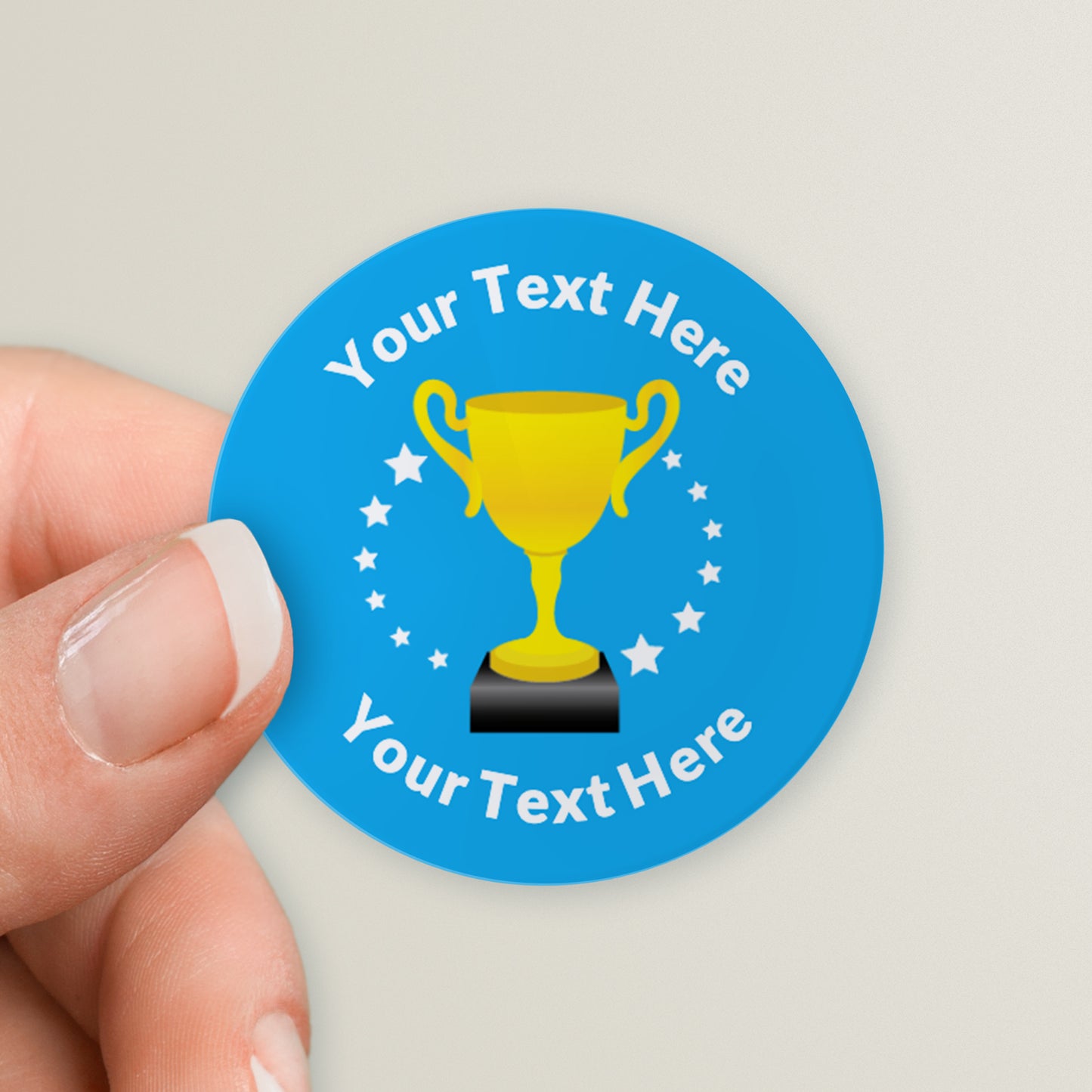 35 Personalised Trophy Stickers - 37mm