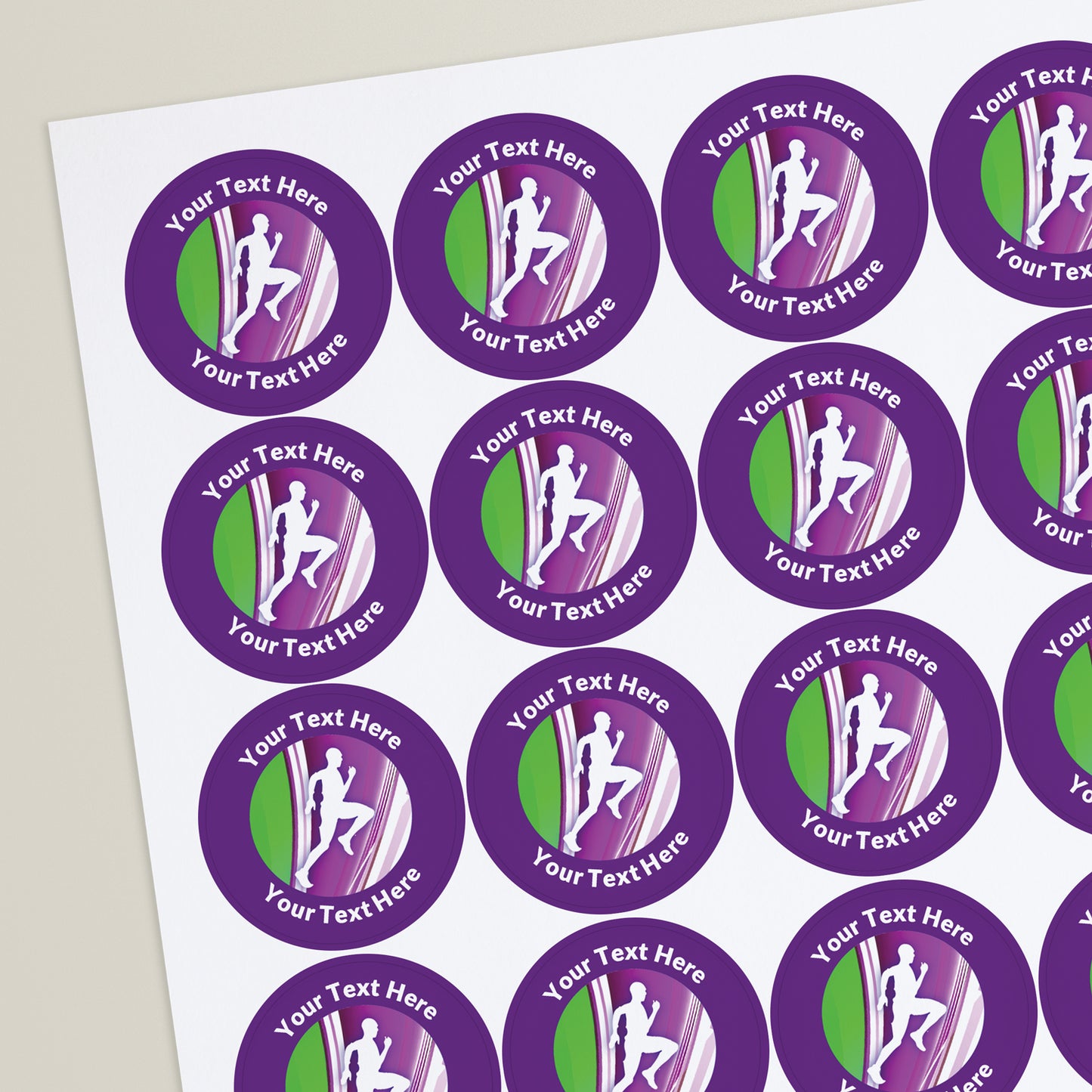 35 Personalised Athlete Stickers - 37mm