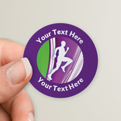 35 Personalised Athlete Stickers - 37mm