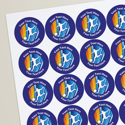 35 Personalised Football Stickers - 37mm
