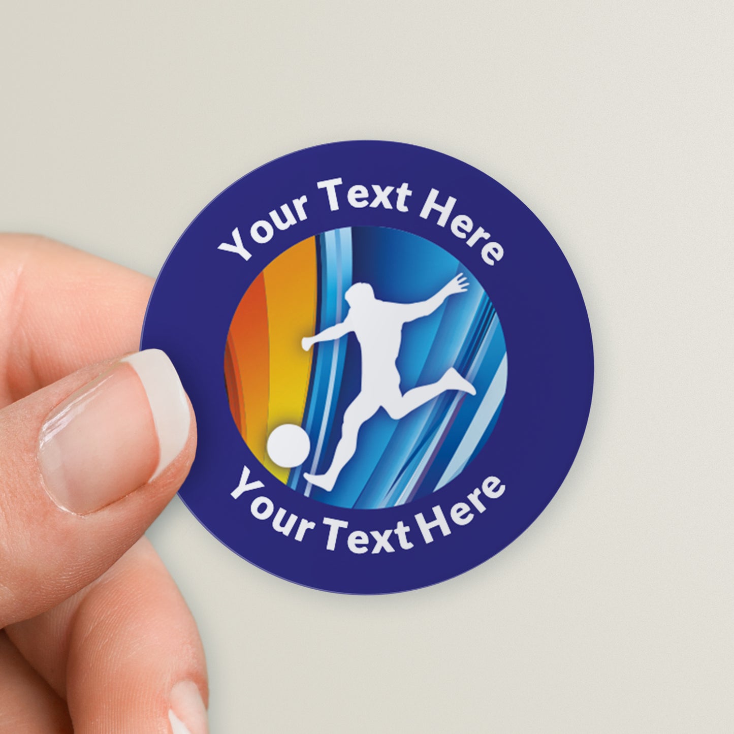35 Personalised Football Stickers - 37mm