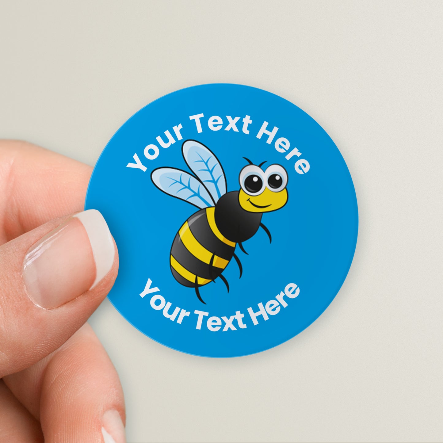 35 Personalised Bee Stickers - 37mm