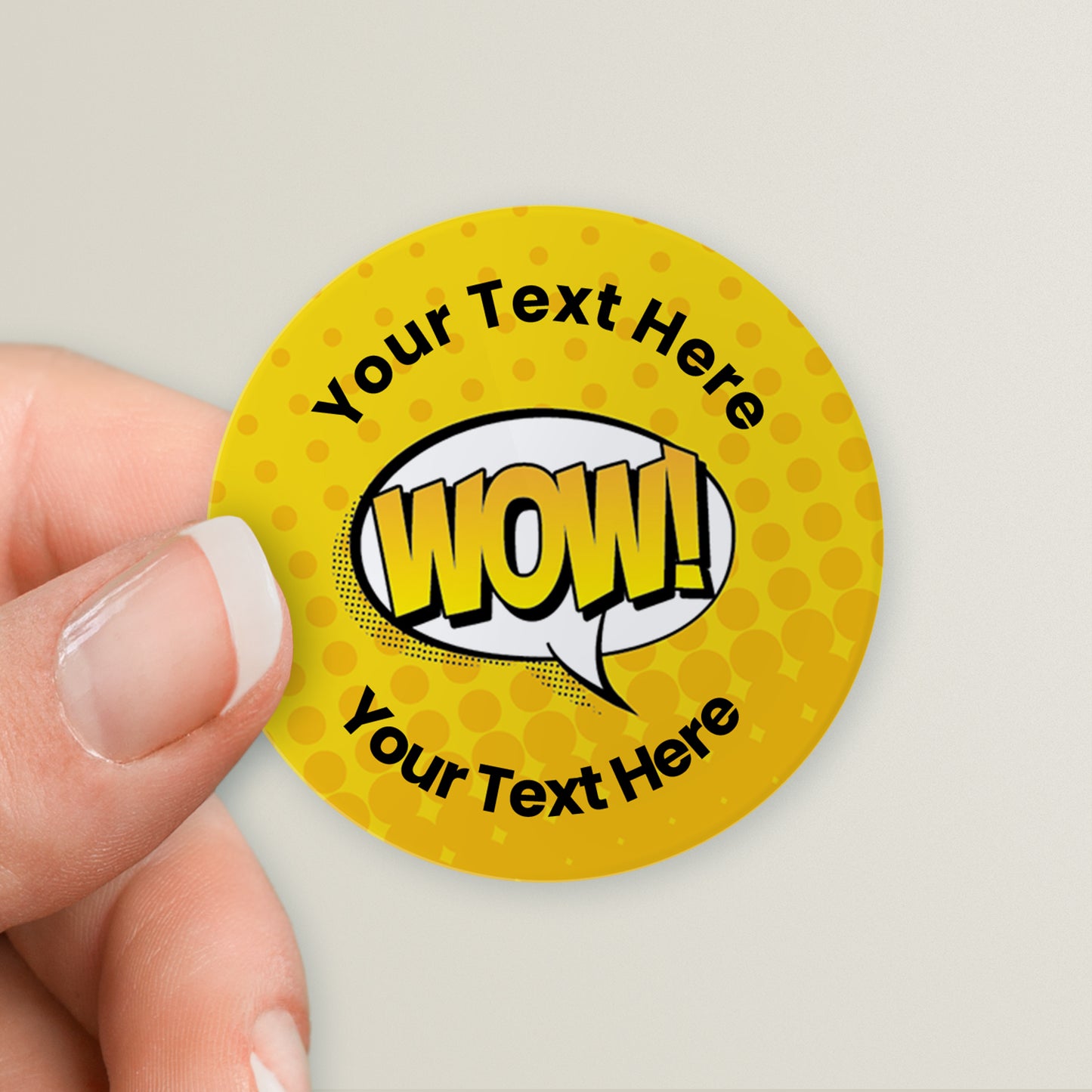 35 Personalised Wow Stickers - 37mm
