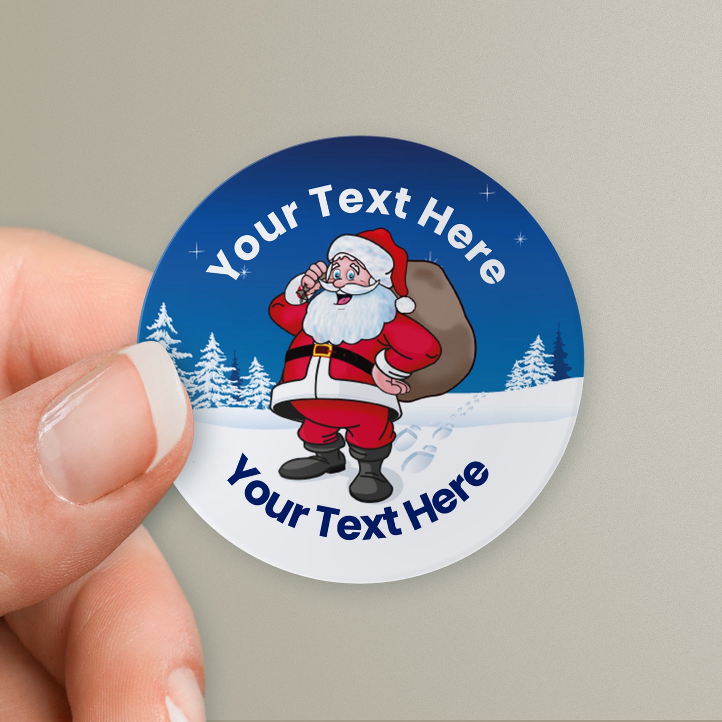 35 Personalised Father Christmas Stickers - 37mm