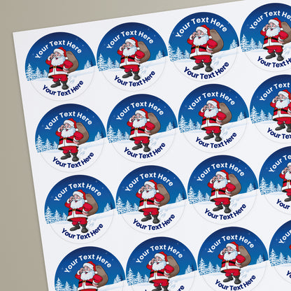 35 Personalised Father Christmas Stickers - 37mm