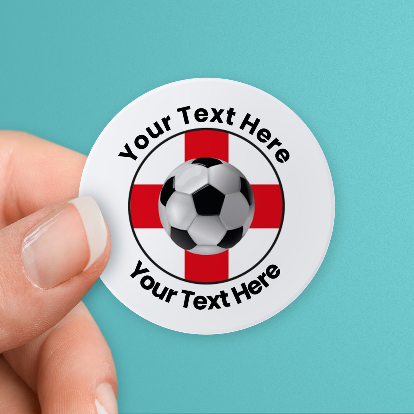 35 Personalised England Football Stickers - 37mm