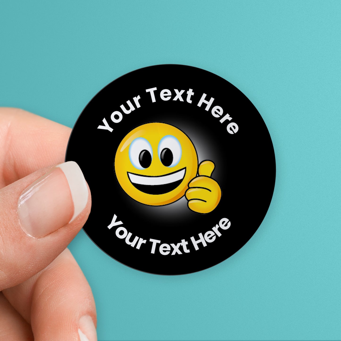 35 Personalised Thumbs Up Emoji Stickers - 37mm