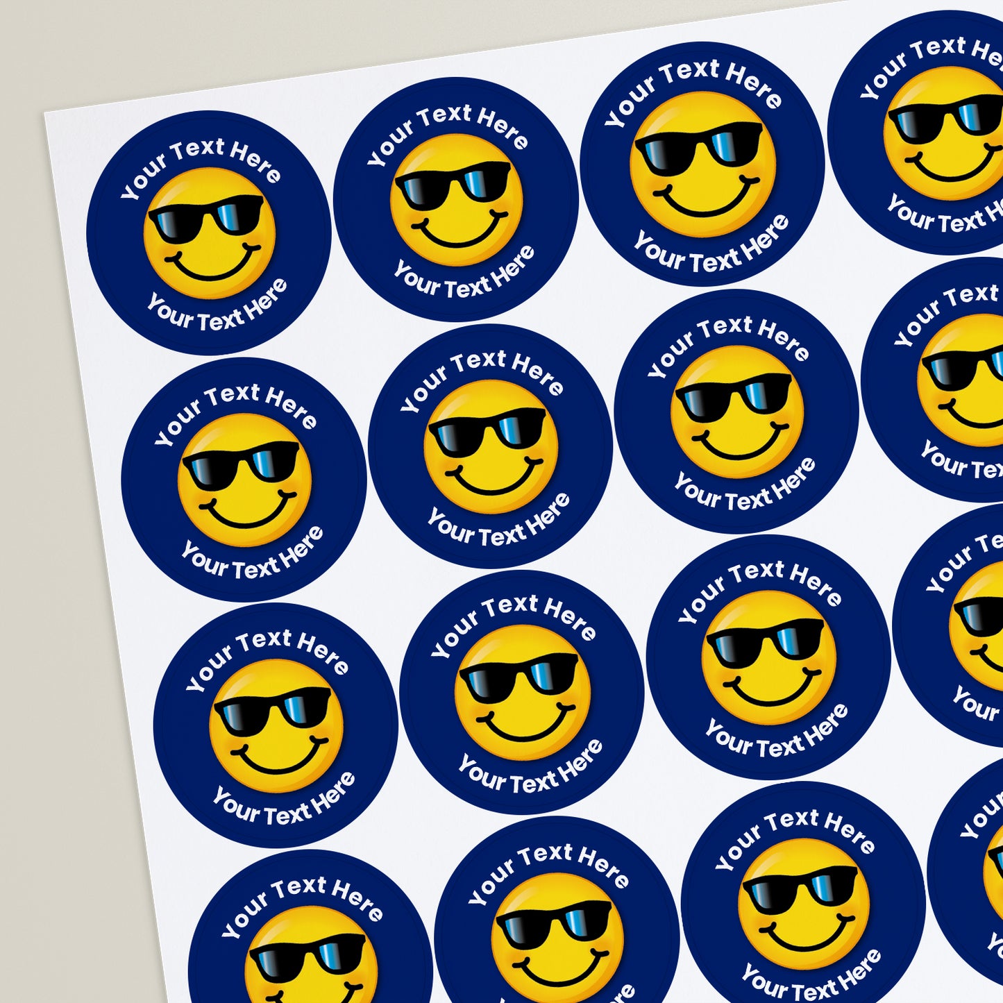 35 Personalised Emoji Stickers - 37mm