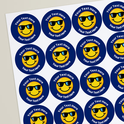 35 Personalised Emoji Stickers - 37mm