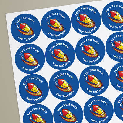 35 Personalised Rocket Stickers - 37mm