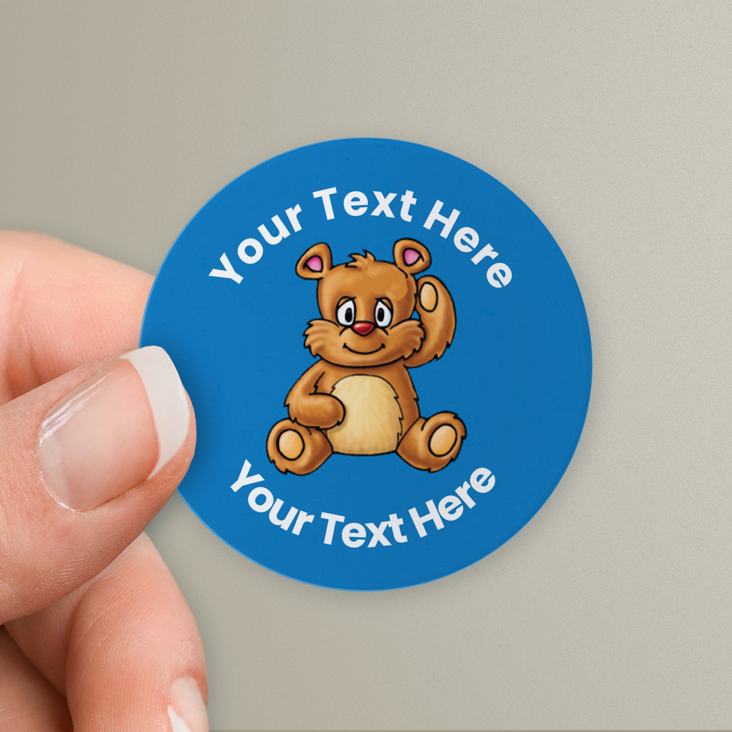 35 Personalised Teddy Bear Stickers - 37mm