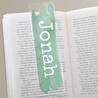 Personalised Name Brushstroke Acrylic Bookmark - 50mm x 180mm