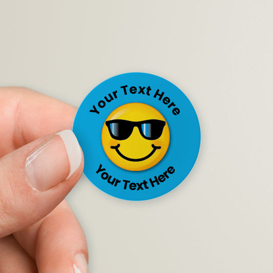 70 Personalised Emoji Stickers - 25mm