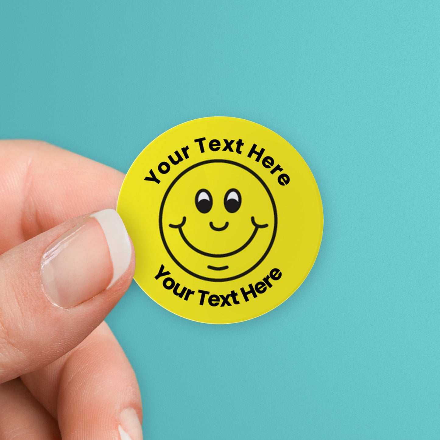 70 Personalised Smile Award Stickers - 25mm