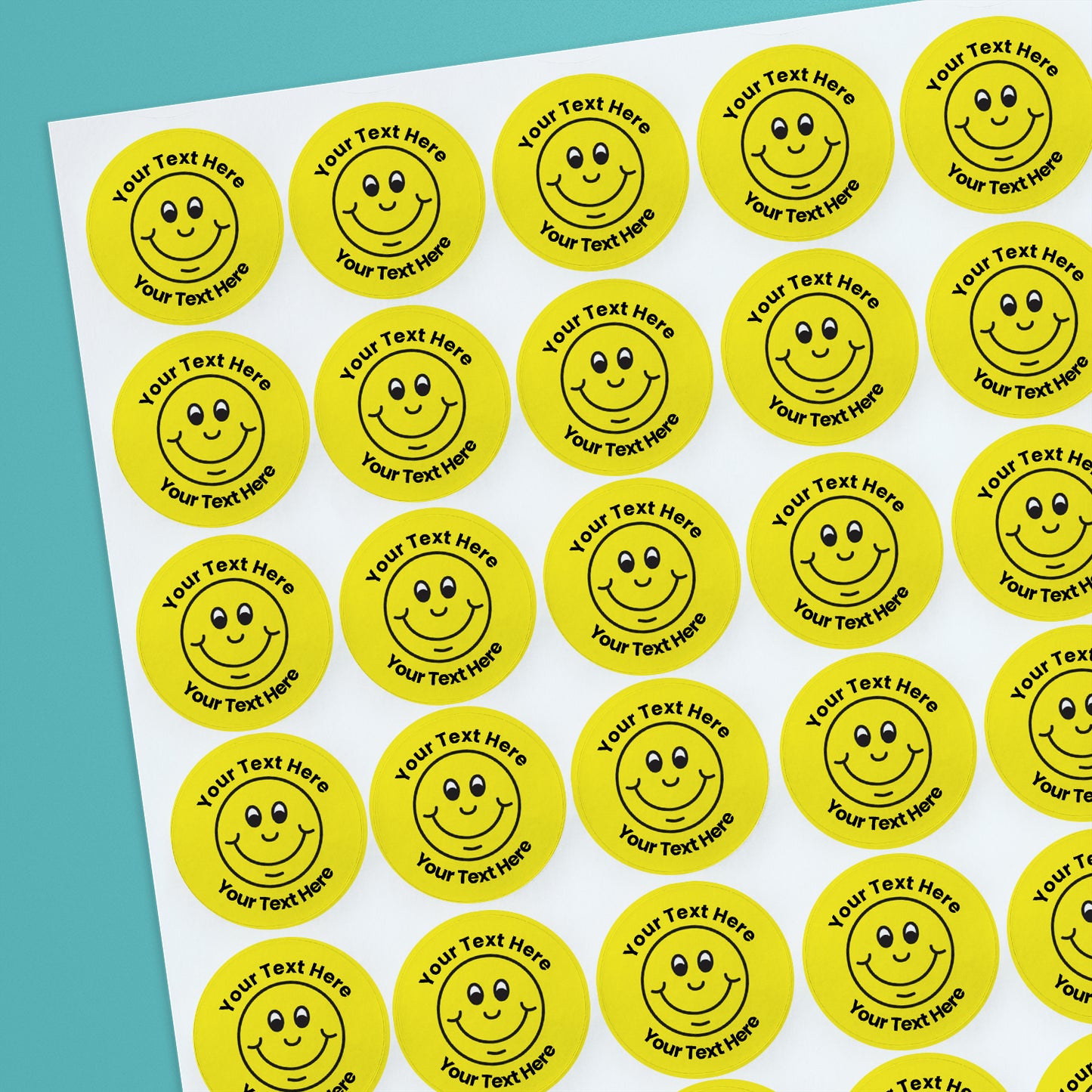 70 Personalised Smile Award Stickers - 25mm