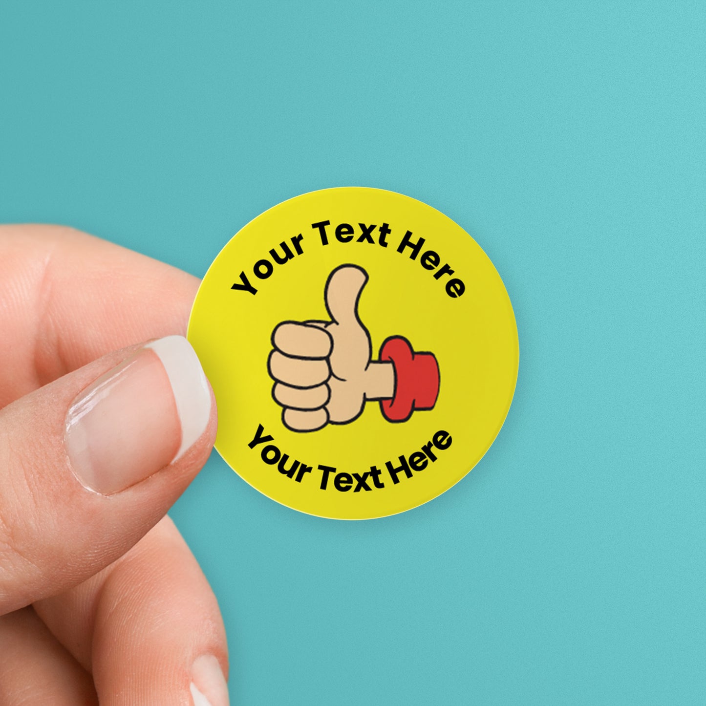 70 Personalised Thumb Stickers - 25mm