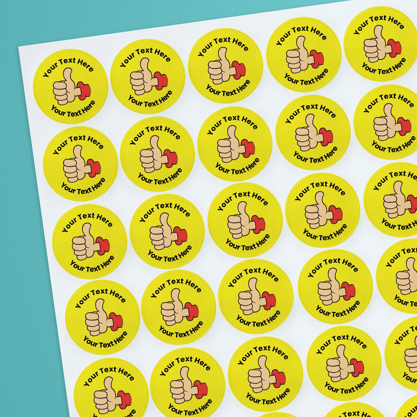 70 Personalised Thumb Stickers - 25mm