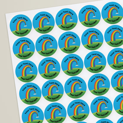 70 Personalised Rainbow Stickers - 25mm