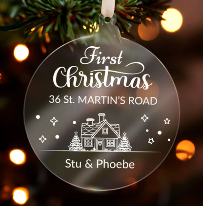 Personalised First Christmas in your New Home Bauble - 80mm