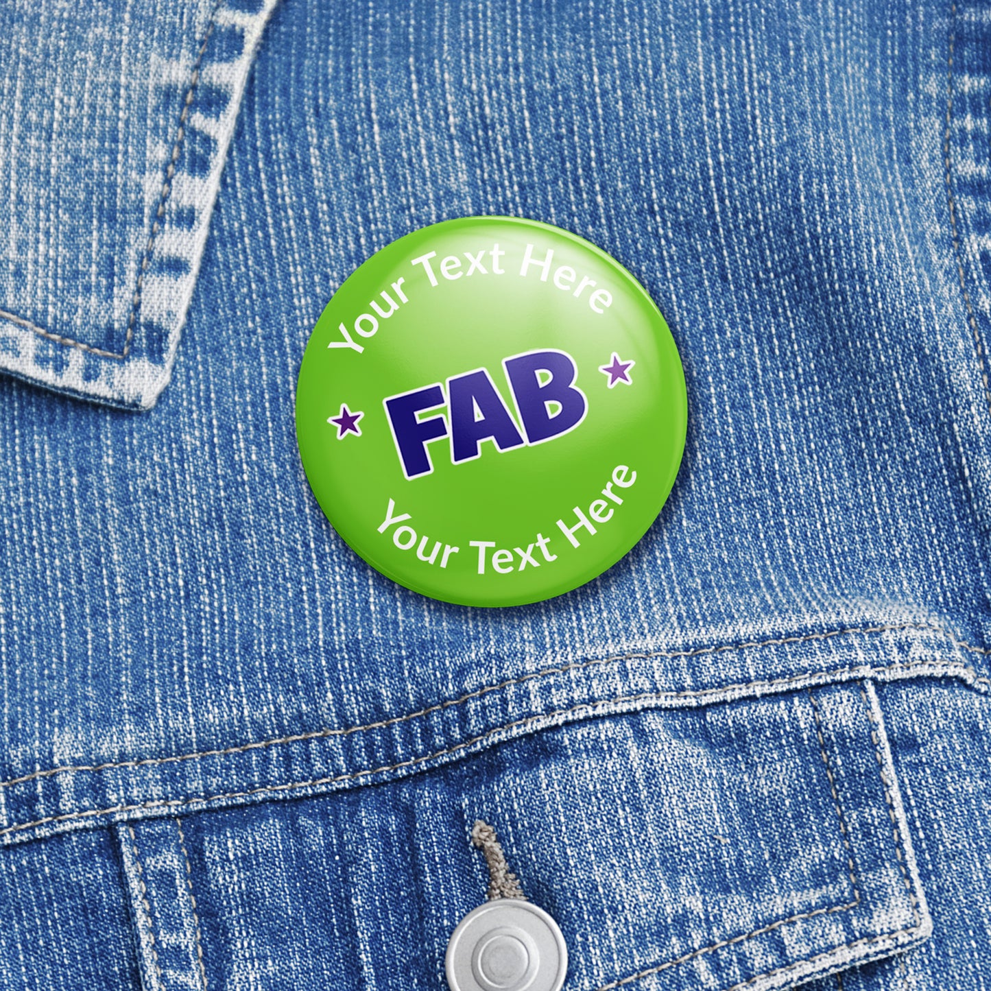 10 Personalised Fab Badges - 38mm