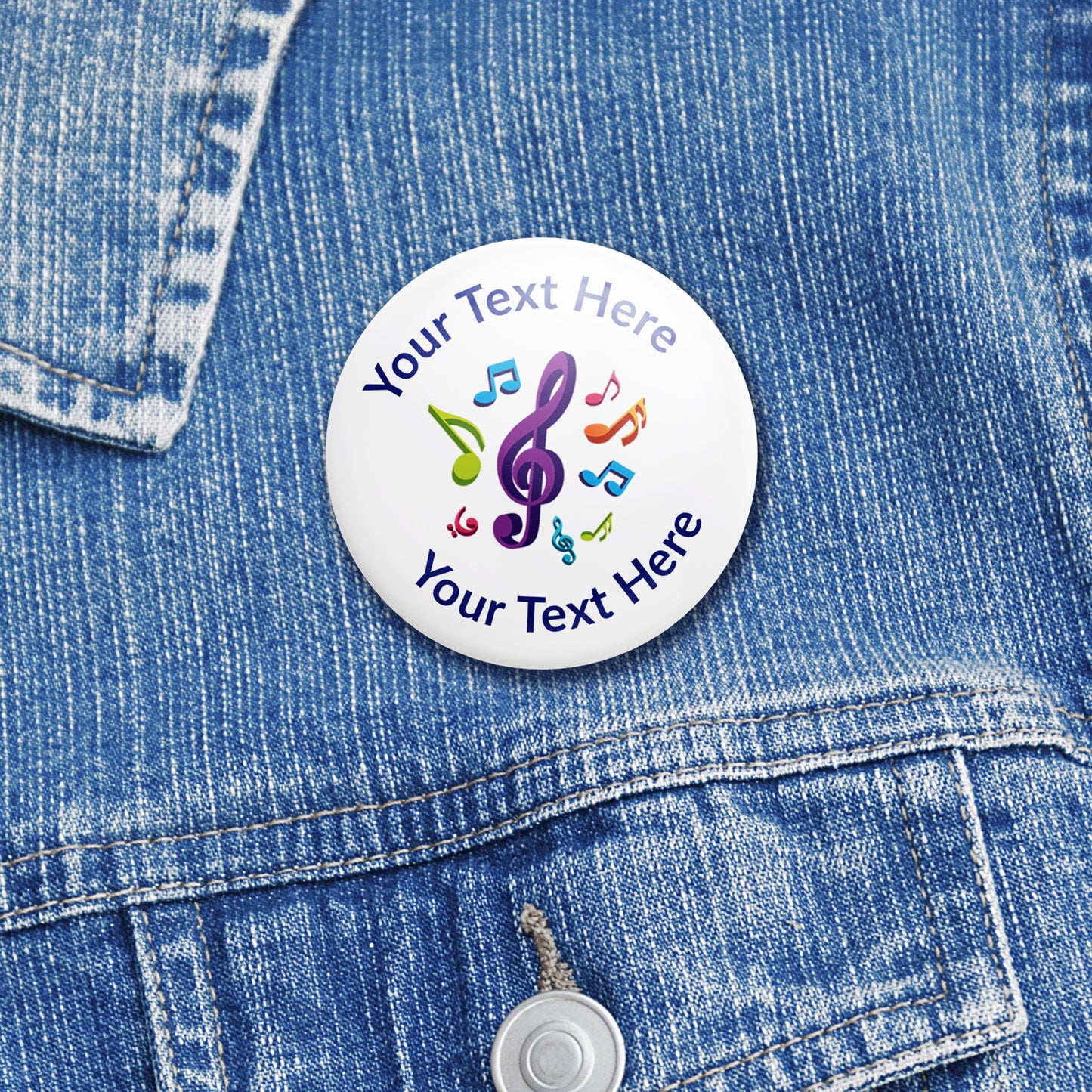 10 Personalised Music Badges - 38mm