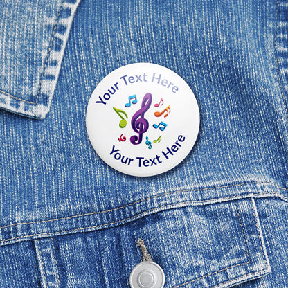 10 Personalised Music Badges - 38mm