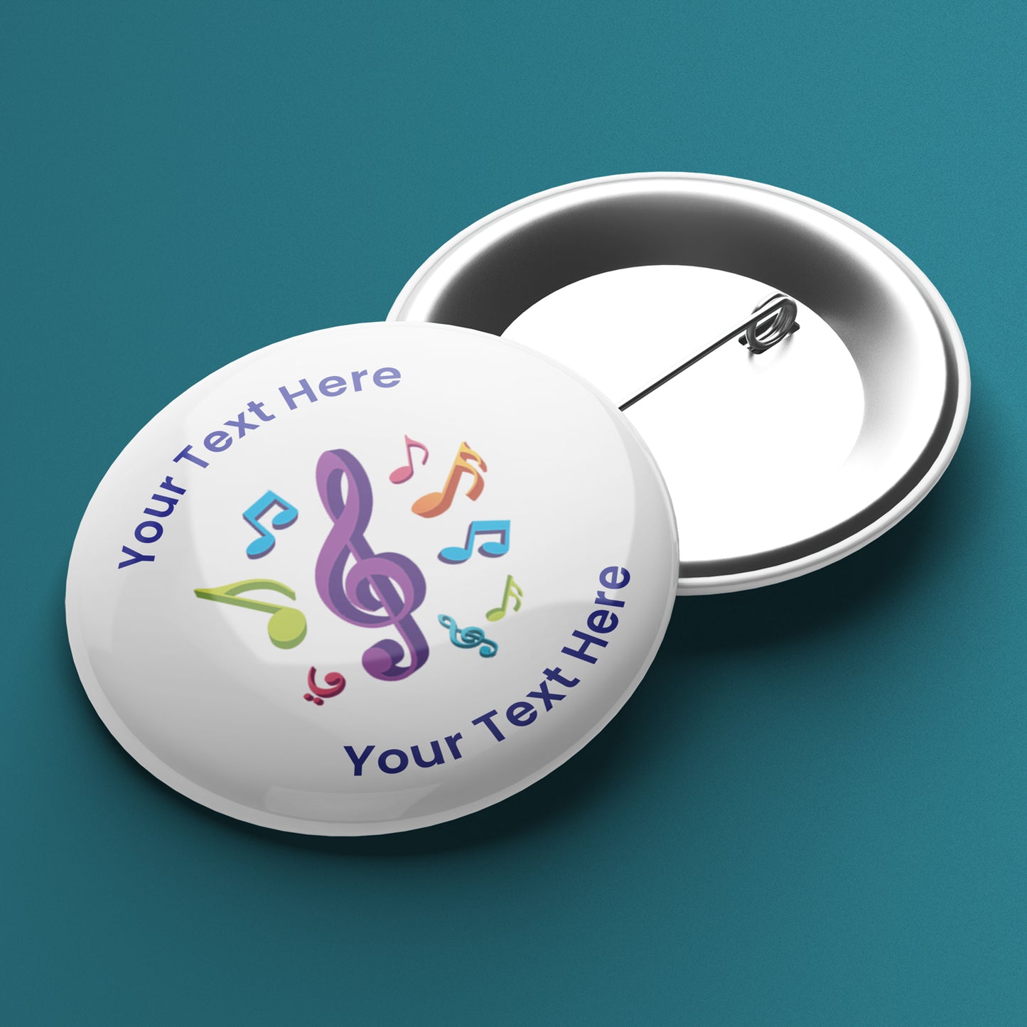 10 Personalised Music Badges - 38mm