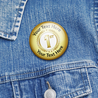10 Personalised First Badges - Gold - 38mm