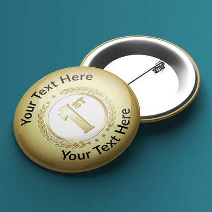 10 Personalised First Badges - Gold - 38mm