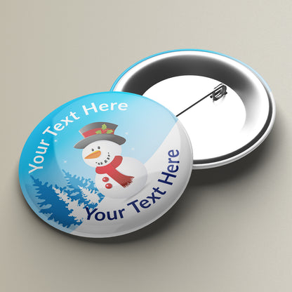 10 Personalised Snowman Badges - 38mm